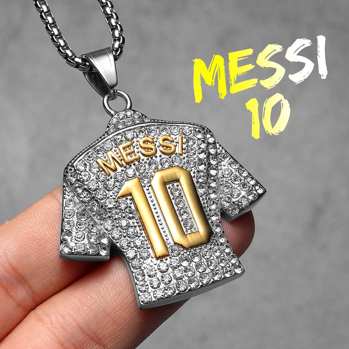 Messi Cristiano Ronaldo Neymar Mbappé Haaland Football Jersey Man Necklaces + Chain Stainless Steel Pendant Chain Jewelry Gifts