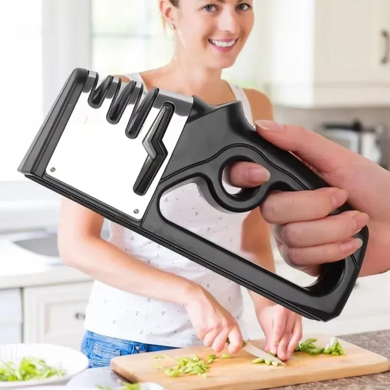 NEW Arrivals 4 in 1 Quick High Quality Sharpener Handheld Multifunctional Knife Sharpening Stone Scissor Knife Grinding Sharpener Kitchenware Scraper Tool