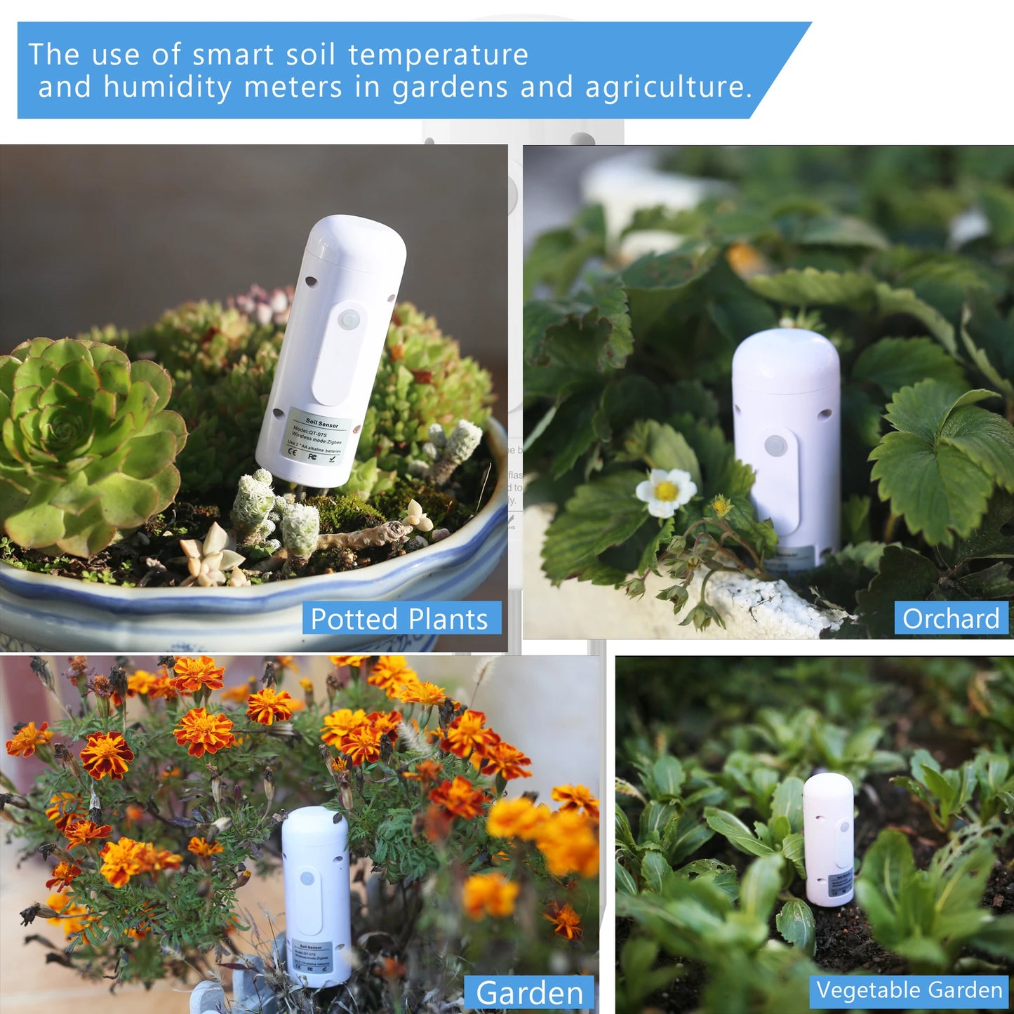 Plant Monitor Outdoor Soil Temperature Meter Moisture Humidity Tester Sensor Garden Automation Irrigation TUYA Detector