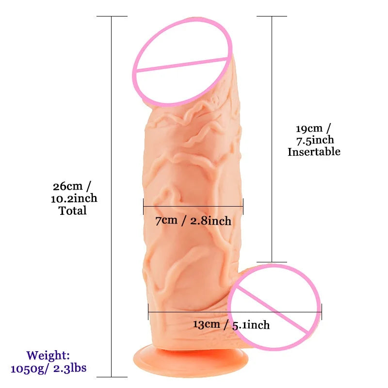 Giant Realistic Dildo Monster Penis Rubber Dick Huge Cock Anal Plug Strap on Adult Toy for Couples Erotic Sex Shop