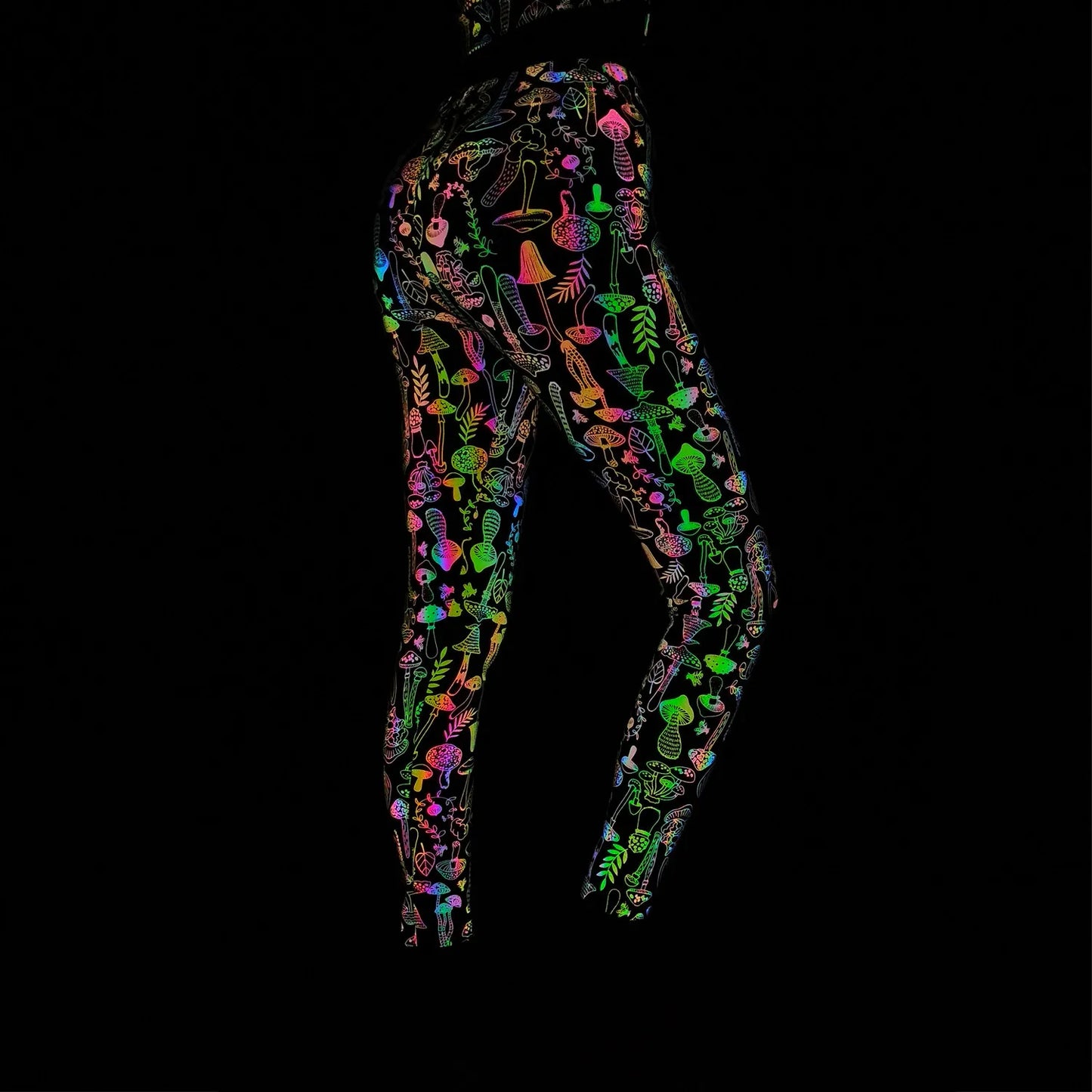 NEW Arrivals S-2XL Knitted Elastic Rainbow Reflective Leggings Skinny Pants Women Ladies Streetwear Sports Bikers Cycling Evening Beach Party Night Club Dancing Rave Party Reflect Light In Dark Trousers Female Girls Casual Fa