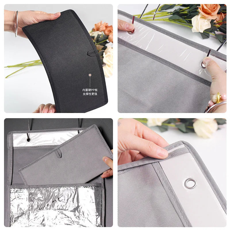 NEW Arrivals 2 PCS Set 4+6 Layers Storage Hanging Bag Door Mounted Storage Bag Wall Mounted Dormitory Non-Woven Fabric Visible Transparent Multi-Layer Storage Set