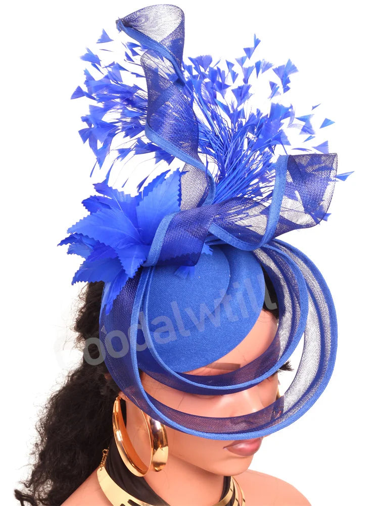 20 Colors Women's Luxury Evening Wedding Mesh Pillbox Fascinator Hat Ladies Bride Kentucky Formal Church Headwear Tea Cocktail Party French Chapeau Cap With Feather Clips