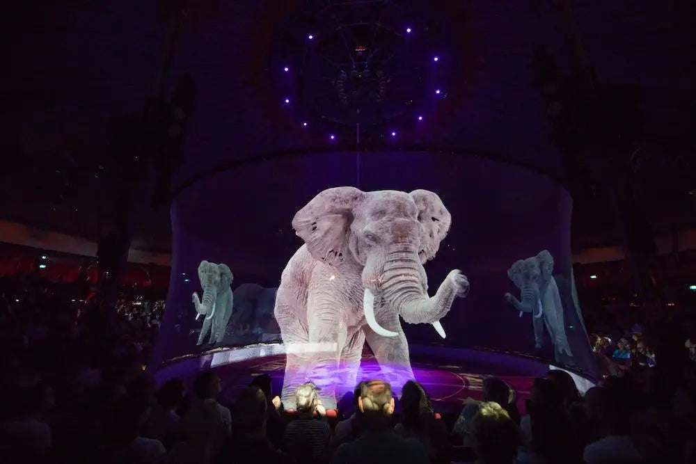 NEW Large Stage 3x5 Meter Holographic Mesh Screen Film Projection 3D Hologram Projector System Front and Rear Projection Outdoor Mesh Advertising Festival Restaurants Hotel Screen Electronic Products