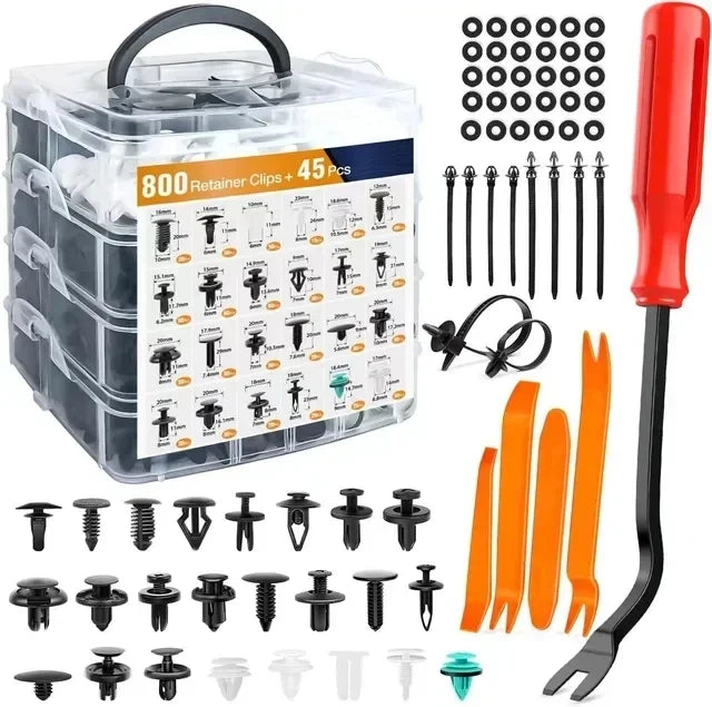 1240 PCS Car Fastener Clips Set Mixed Car Bumper Door Trim Panel Auto Bumper Rivet Retainer Push Engine Cover Fender Clip