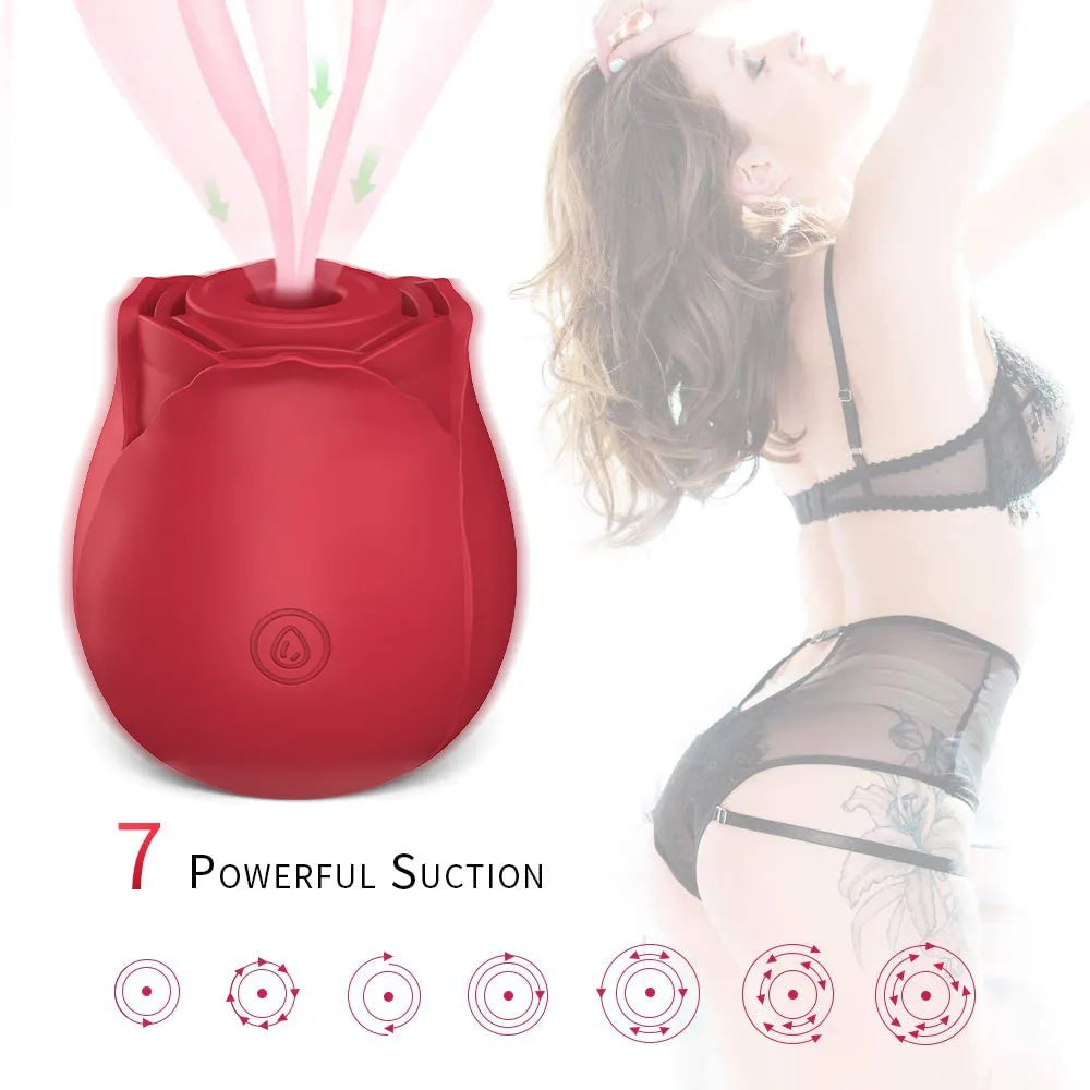 Clitoral Sucking Vibrator Rose Flower 7 Intense Suction Modes G-spot Stimulator Vaginal Pussy Massager Adults Sex Toy for Women