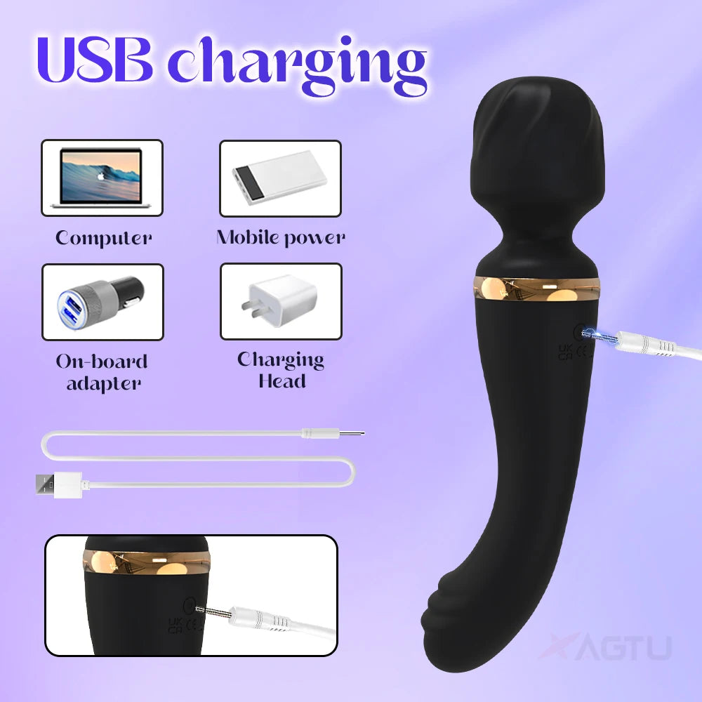 2 motors AV Vibrator Magic Wand for Women G Spot Clit Clitoris Stimulator Masturbator Female Massager Goods Sex Toys for Adults