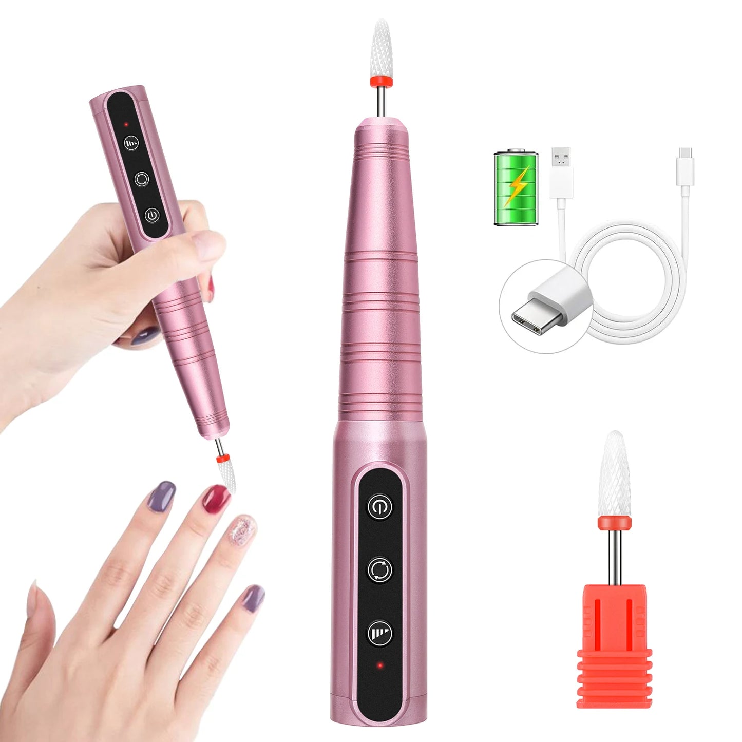 35000RPM Rechargeable Portable Nail Drill Machine With LCD Display Nails Sander For Acrylic Gel Polish Professional Nail Tool