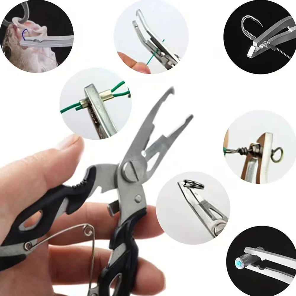 1 Set Stainless Steel Fish Gripper Grip(16.76 cm)+ Pliers(10.92 cm) Fishing Tackle Controller Fish Plier Fishing Tools