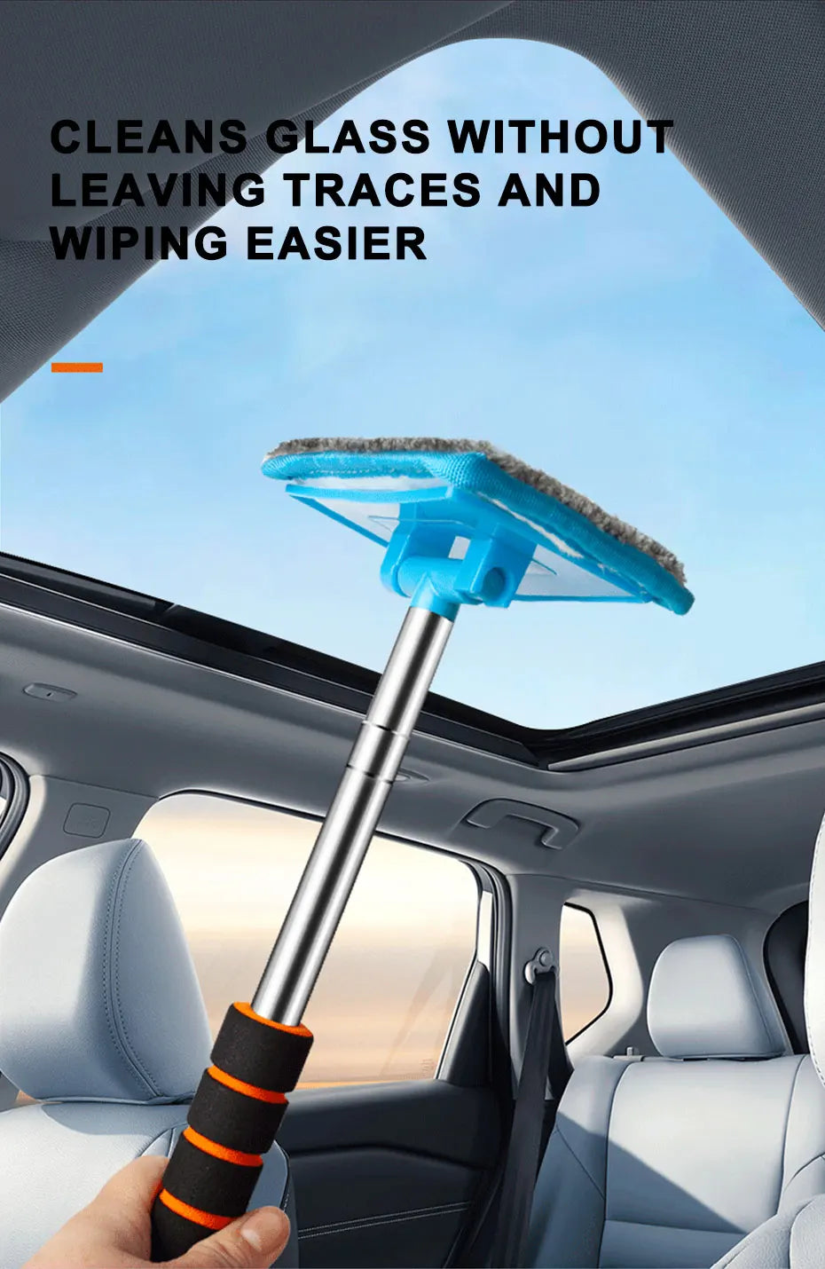 NEW Arrivals  Car Front Windshield Defogging Brush Telescopic Long Handle Car Household Glass Clean Brushes Dust Remover Tools Car Cleaning Accessories