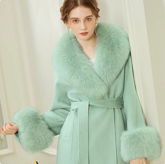 NEW Arrivals 6 Colors Set Women Winter 100% Natural Fox Fur Scarf Jacket Fur Collar Authentic Neck Scarves And Cuff Set Luxury Fox Fur Warm Neck Warmers Ladies Luxury Fashion Apparel Accessories