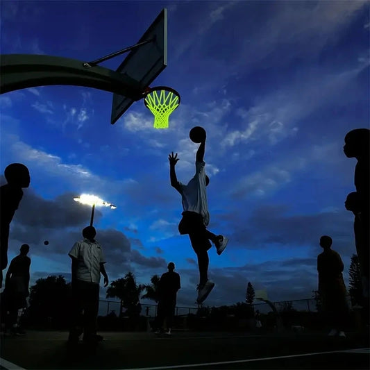 NEW Arrivals 50CM Green Yellow Color Standard Luminous Basketball Net, Green Fluorescent Basketball Net, Self Luminous Adult Children's Basketball Frame Net  Sports Accessories