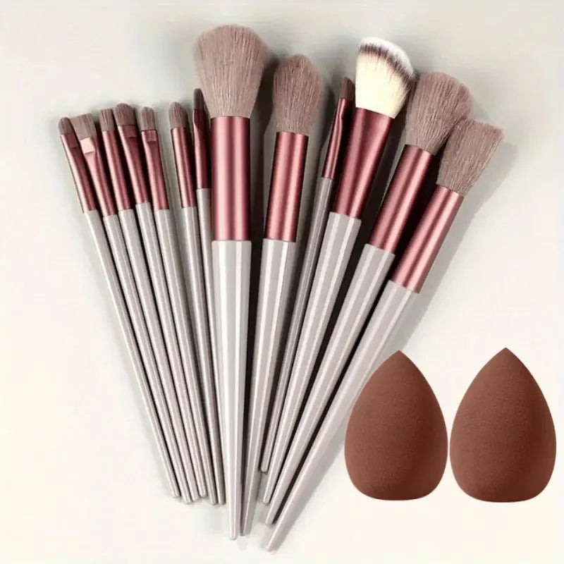13Pcs Soft Fluffy Make-Up Brushes Set for Women Girls  Cosmetics Foundation Supplies Blush Powder Eyeshadow Kabuki Blending with Make-Up Sponge Egg Female Ladies Luxury Cosmetics Accessories Tools Products