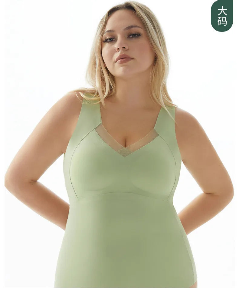 NEW Arrivals 4 Colors M-5XL For 35-105kg Plus-Size Women Camisole Top With Chest Pad Bottoming Vest Seamless Breathable Safety High Elastic Underwear