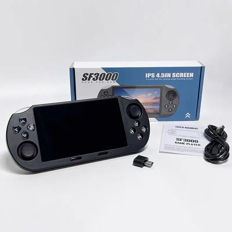 Multi Functional SF3000 Portable Handheld Game Console with 20000+ Games 4.5 Inch Screen Retro Game Console Pocket Video Player