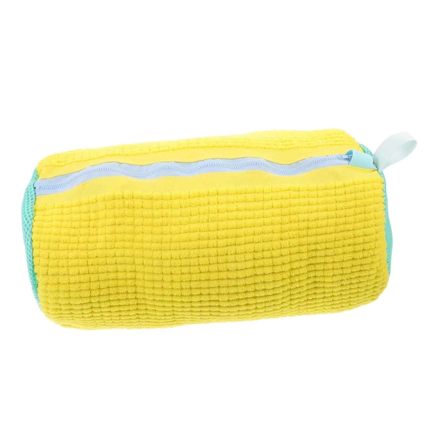 NEW Arrivals Durable Shoe Washing Machine Bag for All Shoe Types-Yellow with Blue Zipper, Ideal for Sneakers and Casual Shoes, Laundry Wash Bag