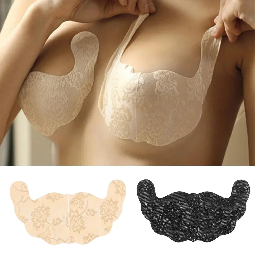 2 Pairs Set U Shape Sexy Adhesive Bra Push Up Invisible Breast Lift Up Tape Silicone Bra Nipple Cover Pads Chest Paste Breast Stickers Women Underwear Apparel Accessory Sets