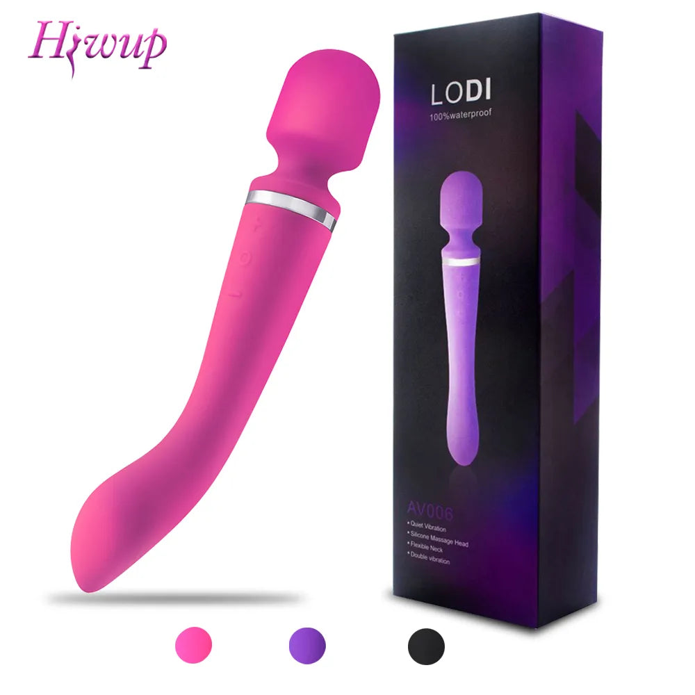 20 Speeds Powerful Dildo Vibrator Female AV Magic Wand Massager G Spot Clitoris Stimulator Adult Sex Toys for Women Masturbator