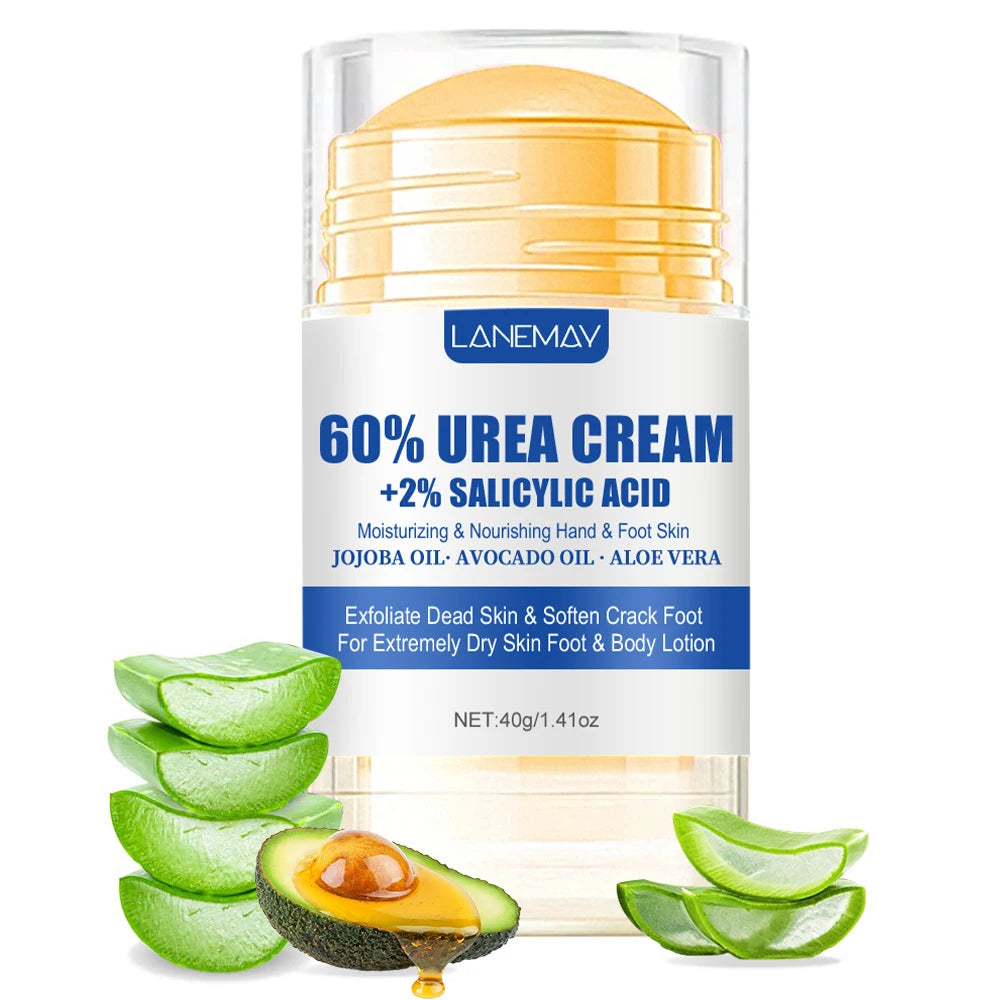 3 PCS Set 60% Urea Foot Cream Ultra-hydrating Aloe Vera For Dry Cracked Foot Heels Callus Deeply Moisturizing Rough Daily Feet Care Stick