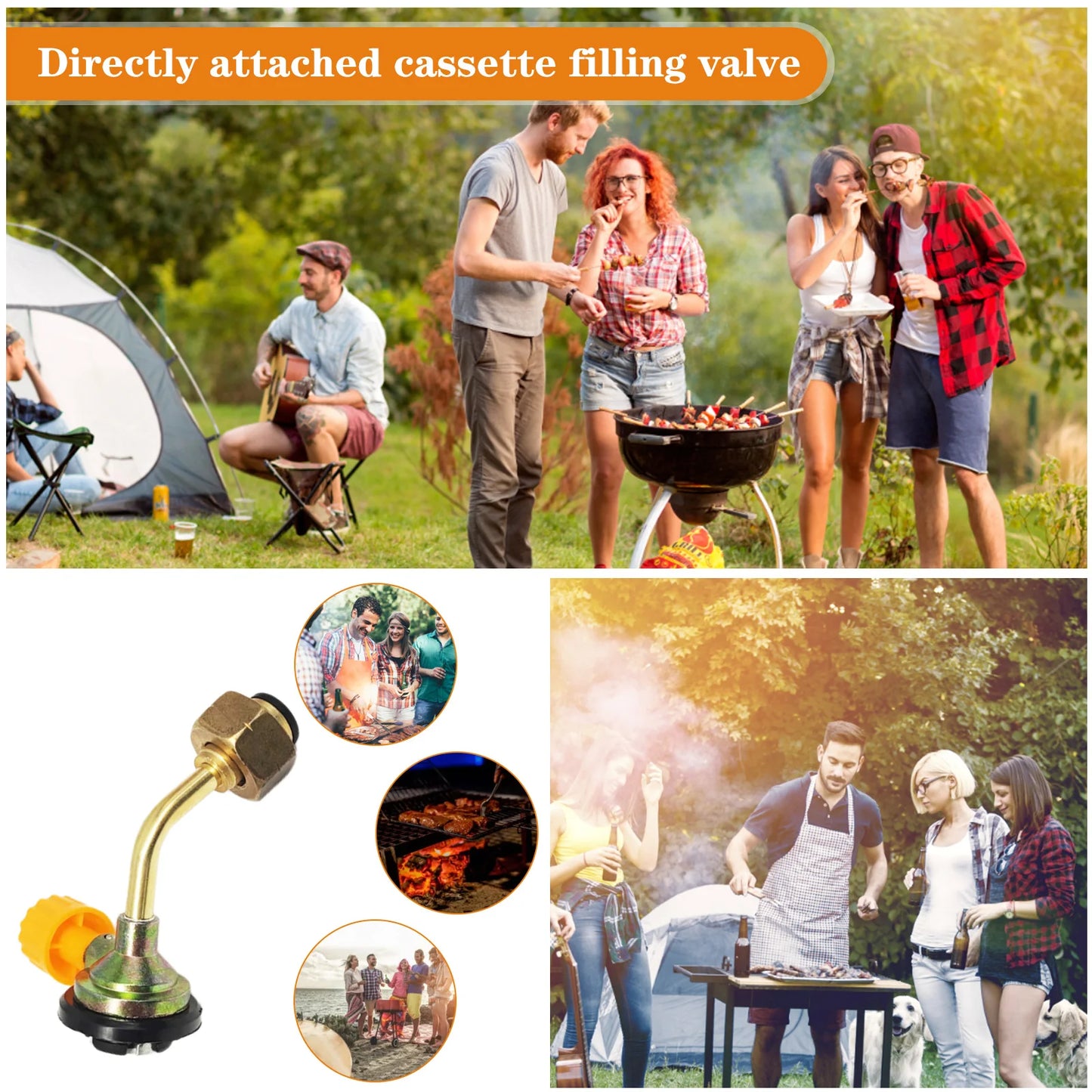 5-1PCS Camping Gas Butane Cylinder Tank Charging Valve Refill Direct Connector Adapter For Outdoor Picnic Gas Filling Adapter
