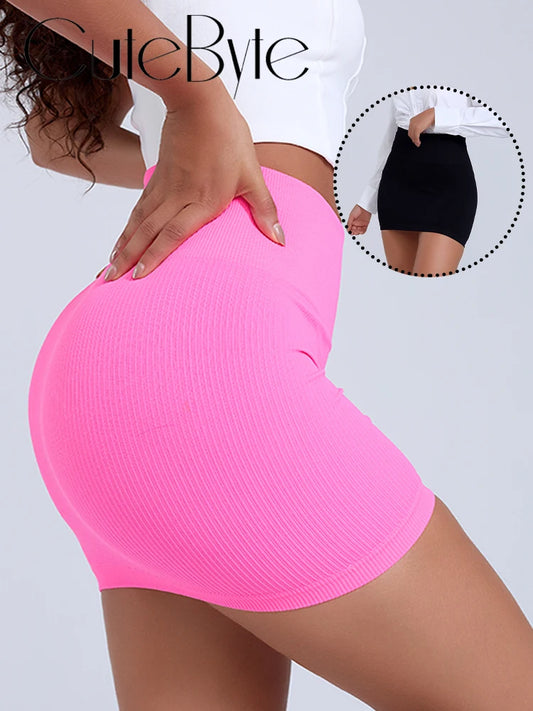 NEW Arrivals 4 Colors Women Versatile Sexy Short Mini Skirt Solid Color Thin Elastic High Waist Vintage Sexy Slim All-Match Short Skirts Casual Mini Skirt Girls Casual Streetwear Apparel Accessories