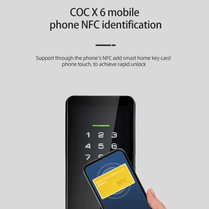 Digital Door Lock WIFI TUYA Fingerprint Password with Handle APP RFID Smart Lock Multiple Unlocking for Front Door Bedroom Home