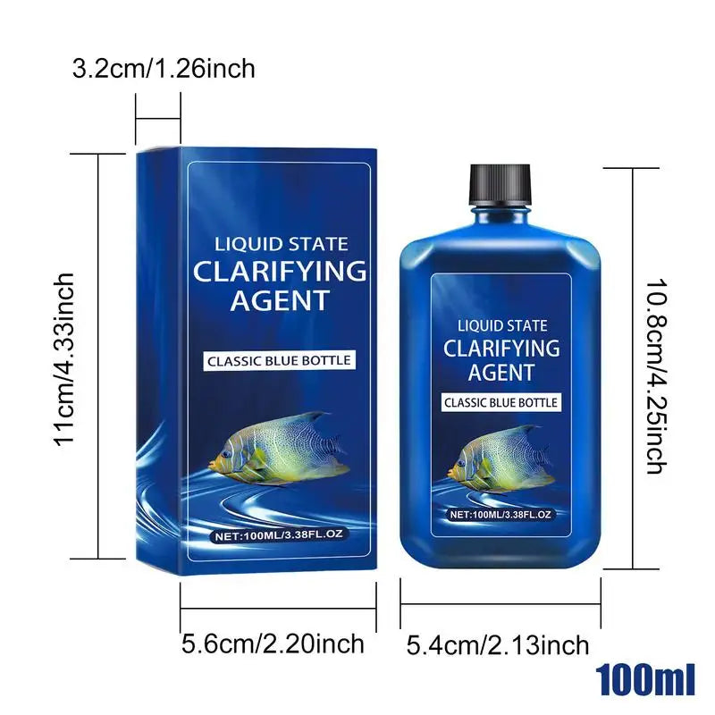 Fish Tank Clarifier Solution 100ml Fish Tank Clarifier Water Purify Solution Liquid Pet Fish Turtle Protection Water Purifier