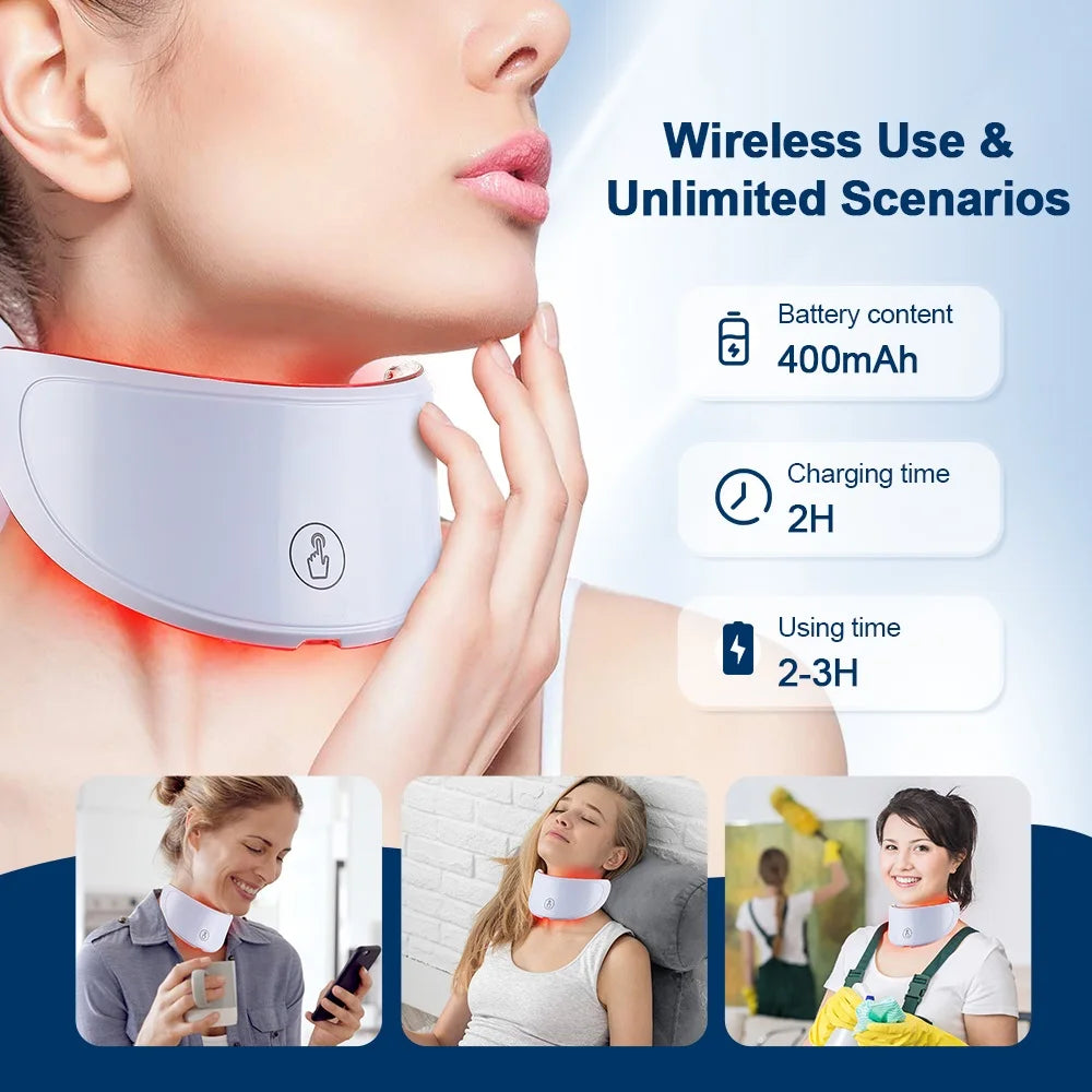 Neck Led Mask Anti-Aging Mask Skin Tightening Lifting Neck Beauty Device Brighten Skin Rejuvenation Improve Neck Muscle Sagging Women Skin Care Accessories Beauty Salon Supplies