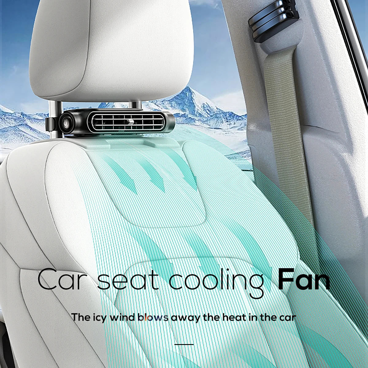 NEW Portable Vehicle Car Truck Seat Headrest Electric Cooling Fan USB Rechargeable Air Conditioner Fan for Rear Backrest Seat Cushion Auto Interior Accessories.