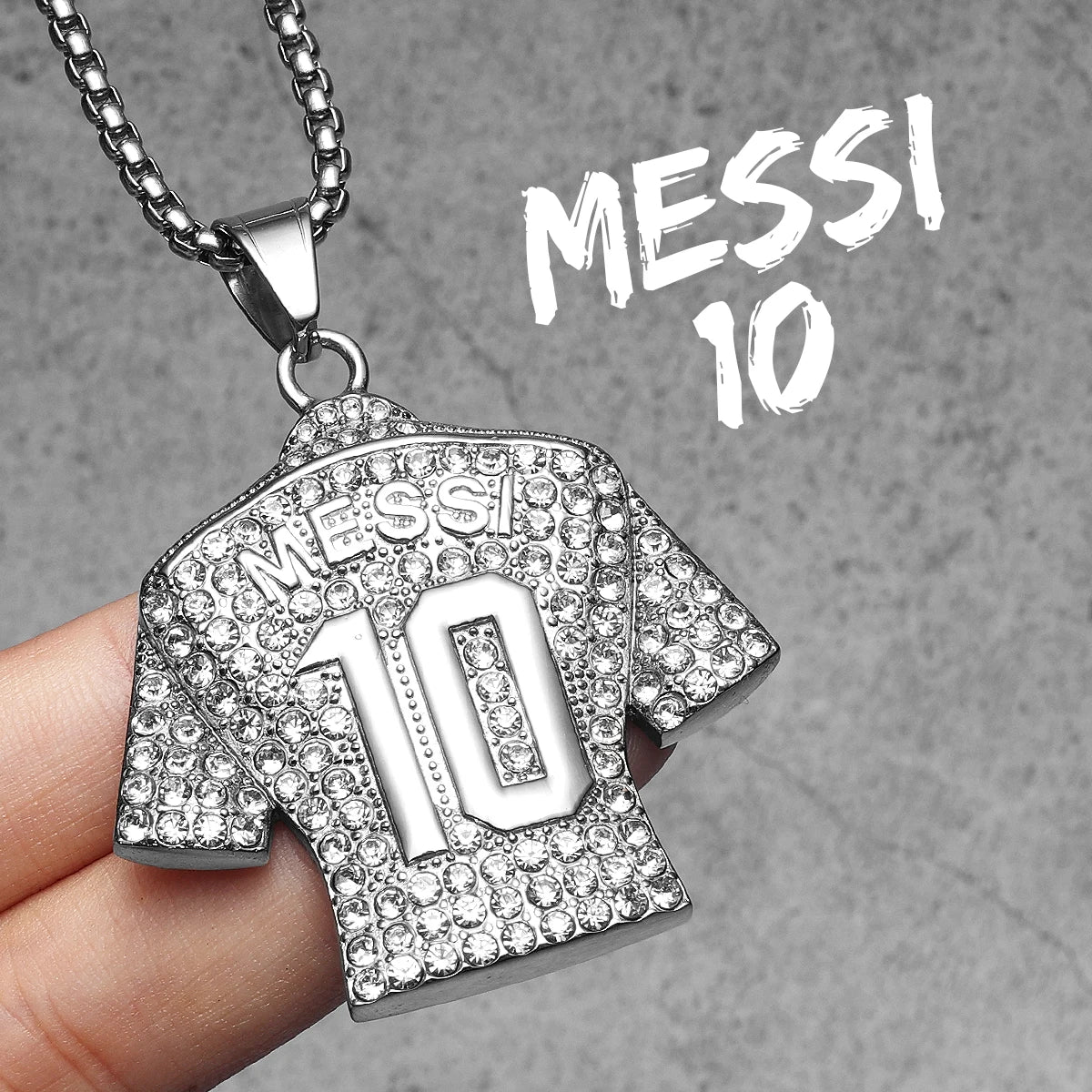 Messi Cristiano Ronaldo Neymar Mbappé Haaland Football Jersey Man Necklaces + Chain Stainless Steel Pendant Chain Jewelry Gifts
