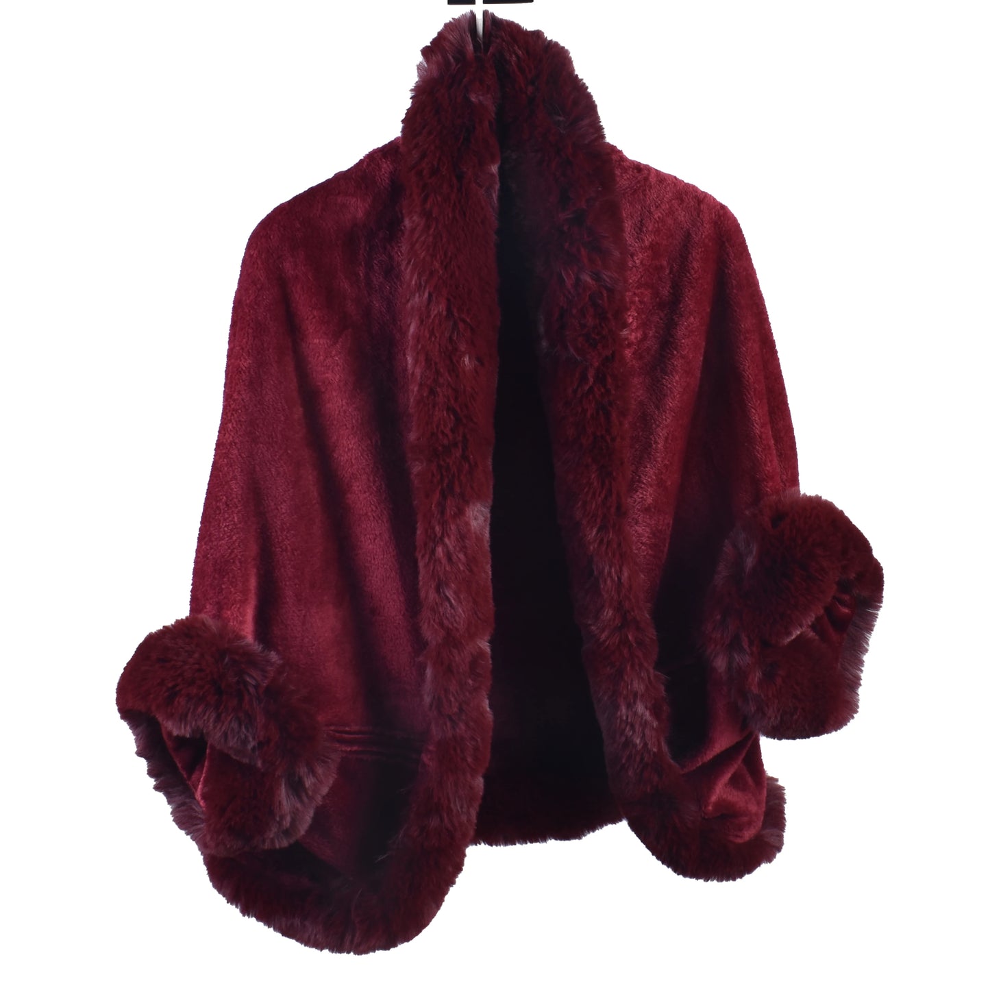 Winter New Fashion Warm Sleeve Plush Cape Cape Large Loose Bat Sleeve Plush Coat Cardigan Women