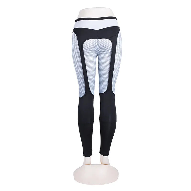 Sexy Yoga Pant Women Sport Leggings Fitness Tights Winter Black White Patchwork High Waist Pants Activewear