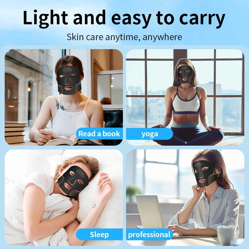 Hello New Face 7 Color LED Face Mask with Neck Wireless Portable Red Light Therapy for Anti-Aging, Wrinkles, Skin Rejuvenation, Home Use Women Beauty Salon Spa Supplies