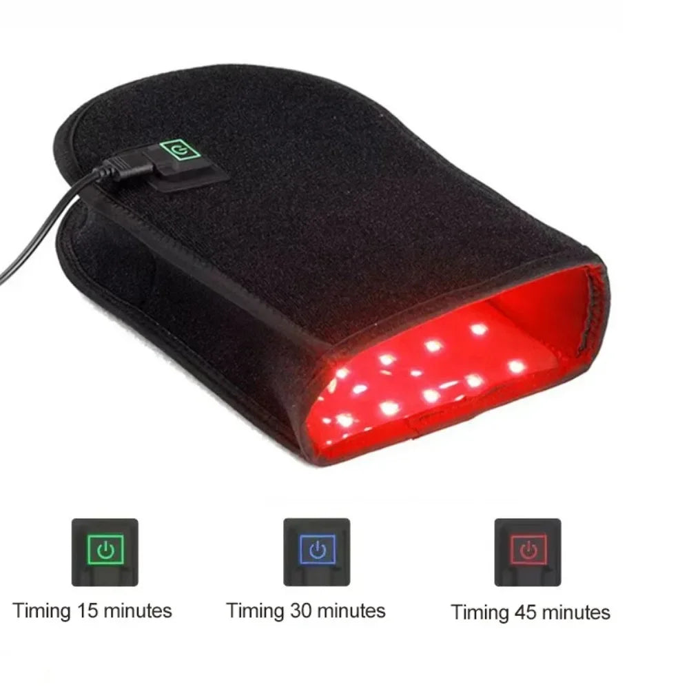 NEW 1-2 PCS Set Red & Infrared Light Therapy Double Side LED Device for Hand Pain Relief Near Infrared Mitten Glove for Arthritis Tendonitis Osteoarthritis Rheumatoid Fingers Bones Wrist Support