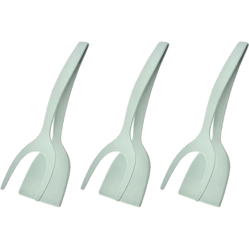 3 PCS Set Egg Flipper Spatula 2 in 1 Grip and Flip Spatula Tongs Silicone Egg Flipper Tool Fish French Toast Tongs Non-Stick Cooking Accessories Kitchenware Tools