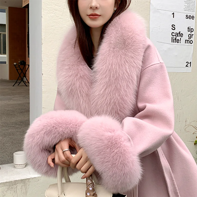 NEW Arrivals 6 Colors Set Women Winter 100% Natural Fox Fur Scarf Jacket Fur Collar Authentic Neck Scarves And Cuff Set Luxury Fox Fur Warm Neck Warmers Ladies Luxury Fashion Apparel Accessories