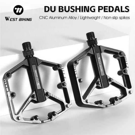 NEW Bicycle Professional Pedals Sealed DU Bushing Pedals Mountain Road Bike Nonslip Pedal Aluminum Alloy MTB Pedal Bicycle Parts Accessories Sports Supplies
