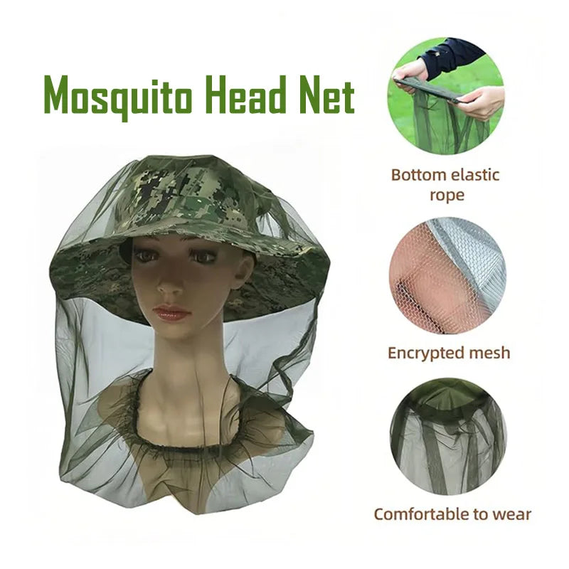 Outdoor Camping Beach Fishing Beekeeping Anti Mosquito Fishing Cap Anti Insect Hat Mesh Breathable Bug Bee Repellent Head Cover Net for Men and Women