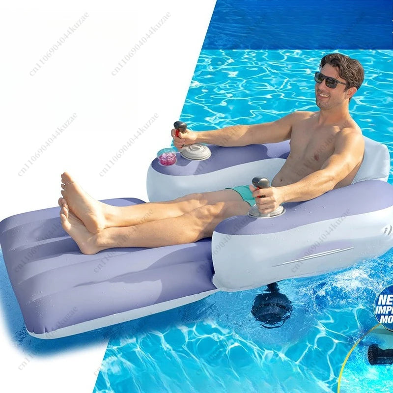 Electric Inflatable Water Seat, Summer Holidays Beach Floating Lounge Chair with Thruster for Adult Swimming & Water Sports