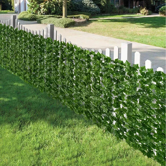 50X100cm Artificial Ivy Hedge Green Leaf Fence Panels Faux Privacy Fence Screen for Home Outdoor Garden Balcony Decoration