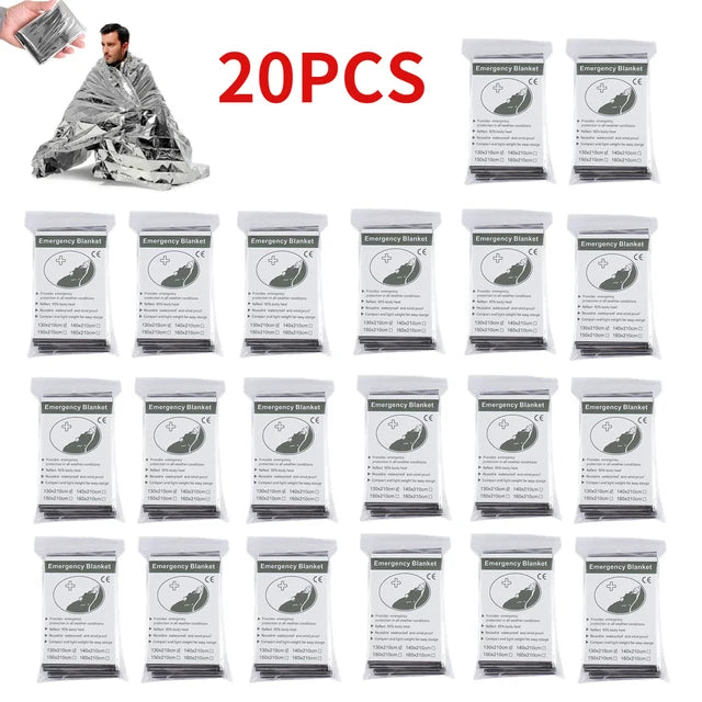 30 PCS Set 130*210cm Outdoor Emergency Gold-Sliver Survival Blanket 5-30pcWaterproof First Aid Rescue Curtain Foil Thermal Military Blanket