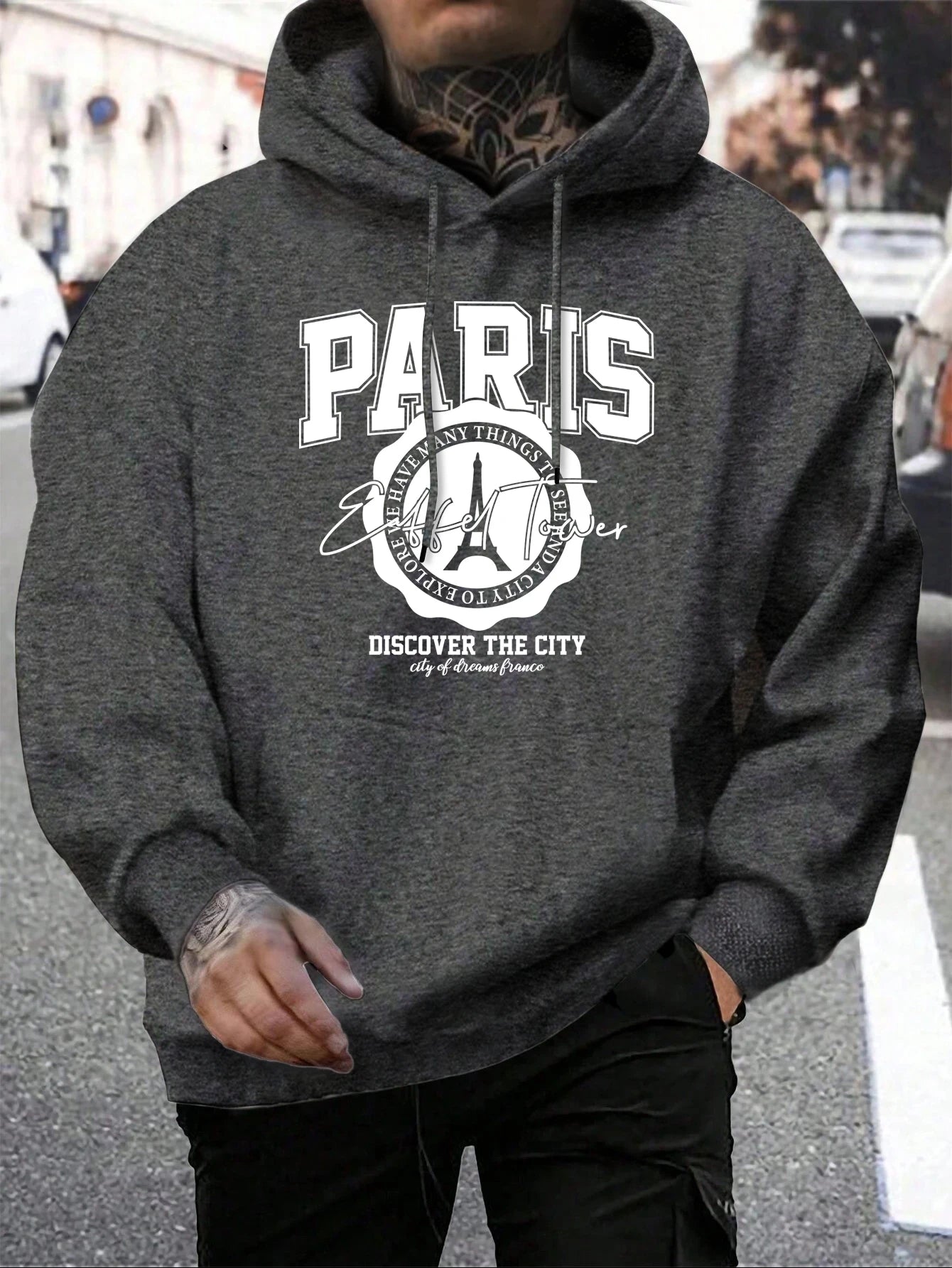 NEW Arrivals S-2XL (Asian Size) 5 Colors Whiskey Castle Print Men's Hoodies Fashion Fur-Liner Hoodie Warm Fleece Hoody Man Autumn High Quality Clothes Casual Fashion Clothing Products