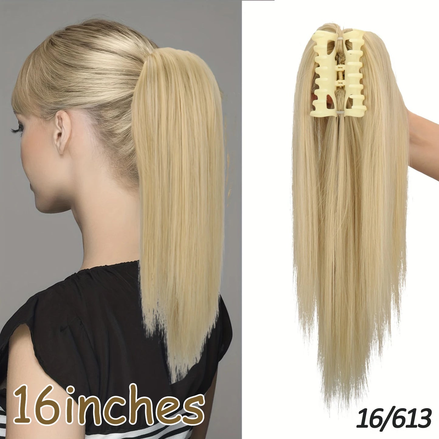 NEW  Synthetic Long Straight Wrap Around Clip In Ponytail Hair Extension Can Be Permed Heat Resistant Pony Tail Fake Hair