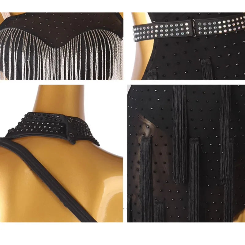 Low-Price Sales are Limited NEW S-2XL 4 Colors Latin Dance Competition Costume Salsa Tango Samba Dance Dresses Sexy Tassel Party Costume Fringe Dress Practice Clothing Ballroom Competition Dancing Dresses