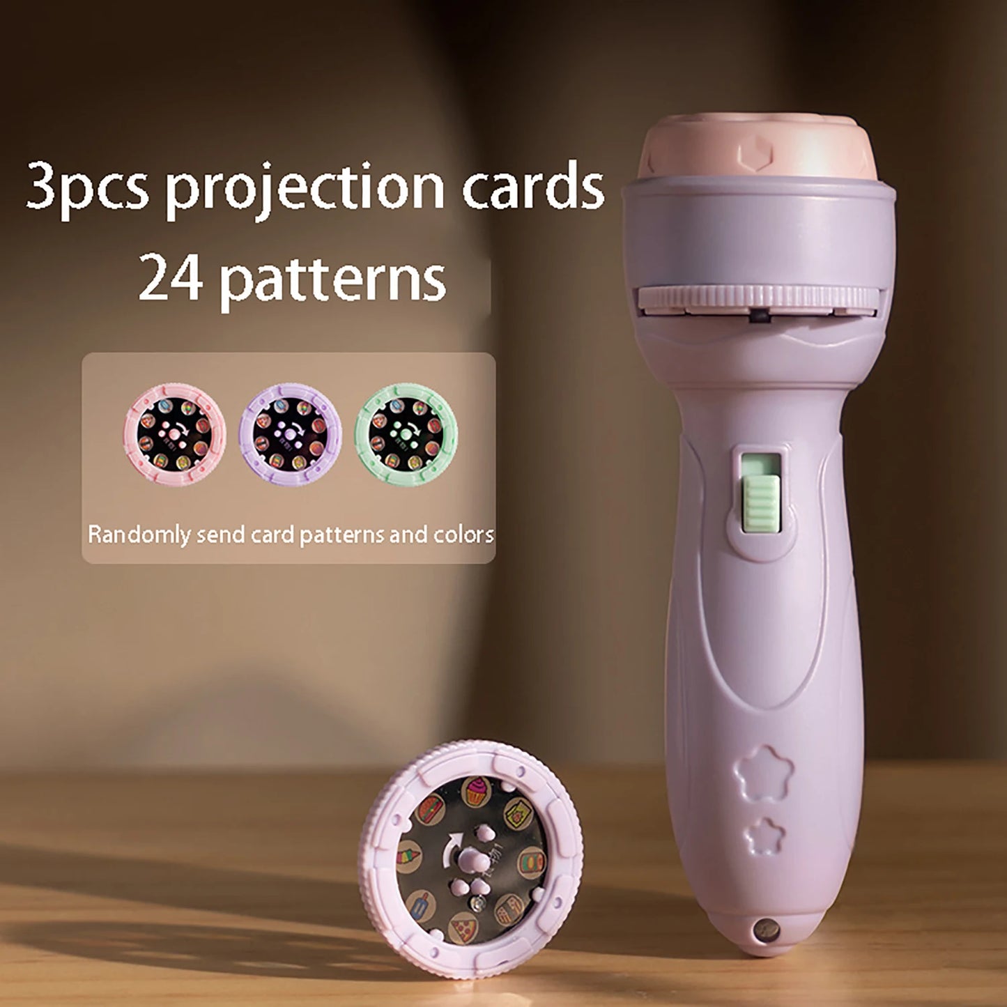 3 PCS Set Children's Projection flashlight Toy, Luminous Projector Early Education Cognitive Fun Pattern