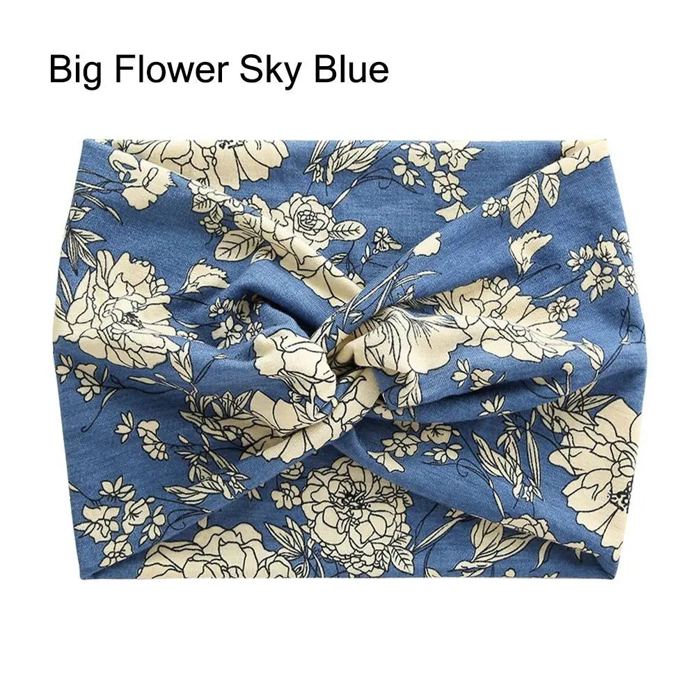 NEW Arrivals 29 Colors/Patterns Sports Bohemian Wide Cotton Stretch Headbands Women Headwrap Yoga Hair Bands Headwear Bandana Twisted Wide Headbands Hair Accessories