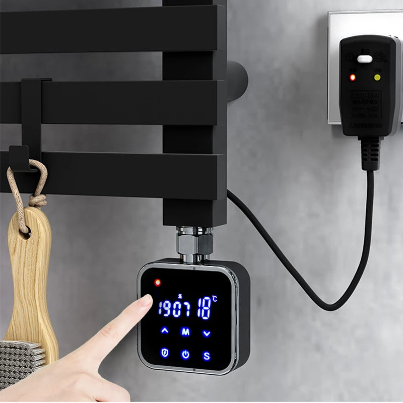 Heated Towel Warmer Rack Wall Mounted Electric Heated Towel Rail Electric Drying Racks with Timer, Home Towel Warmer Hardwired