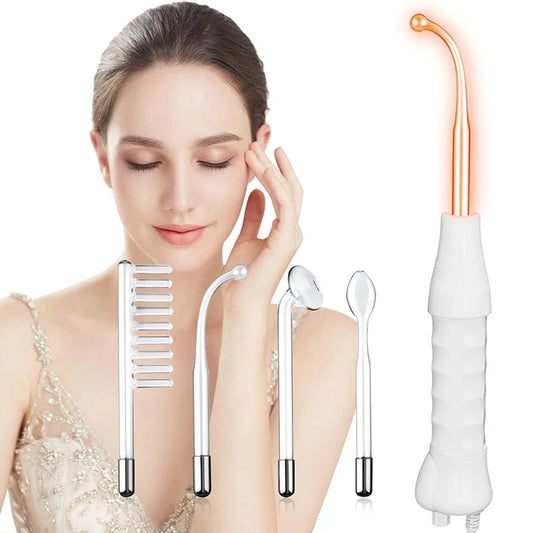 NEW Orange High Frequency Facial Machine Full Set Electrotherapy Wand Neon Argon Tubes Wands Device Face Skin Care Accessories Beauty Tools Home Use Ladies Beauty Salon Spa Supplies