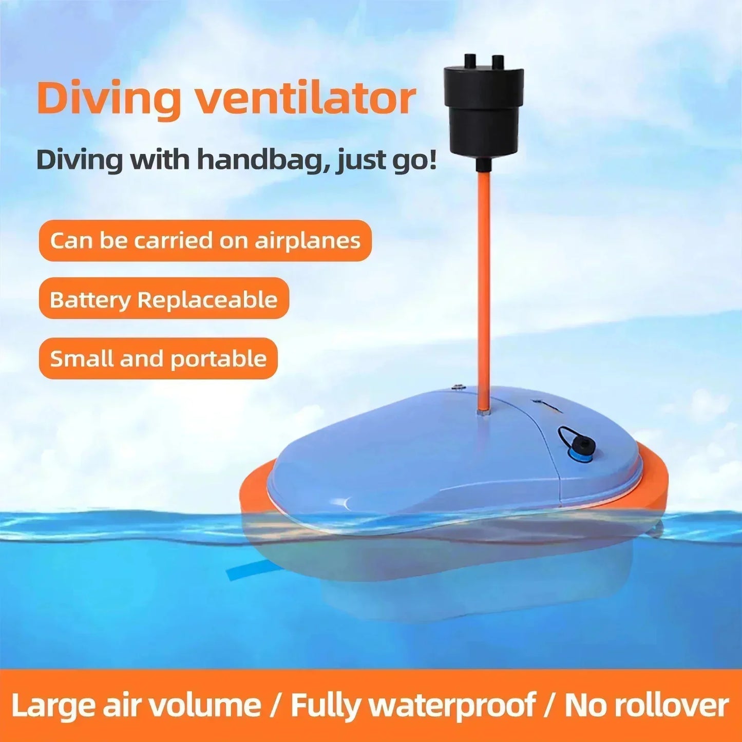 8700mAh 7M Electric Diving Breathing Apparatus Underwater Breathing Submersible Pump Snorkeling Scuba Diving Breathing Tube Equipment