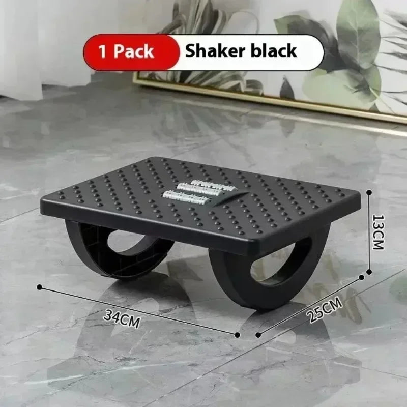 Black/White Color Home Office Work Computer Gaming  Footrest Under Desk Foot Stool Anti-Crossed Legs Semi-Circular Rocking Chair Anti-Slip Massage Roller Footrest Foot Stool